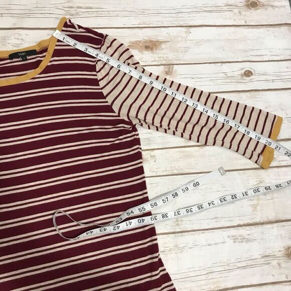 Tart Stitch Fix Knit Striped‎ Top Shirt Size large burgandy gold - Picture 5 of 10